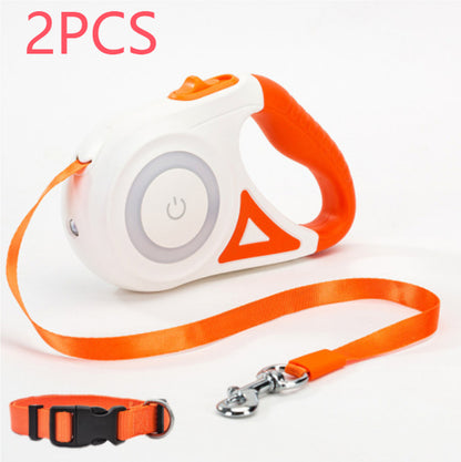 Dog Leash Retractable Leash and Dog Collar Spotlight Automatic Pet Dog Cat Traction Rope for Small Medium Dogs Pet Product