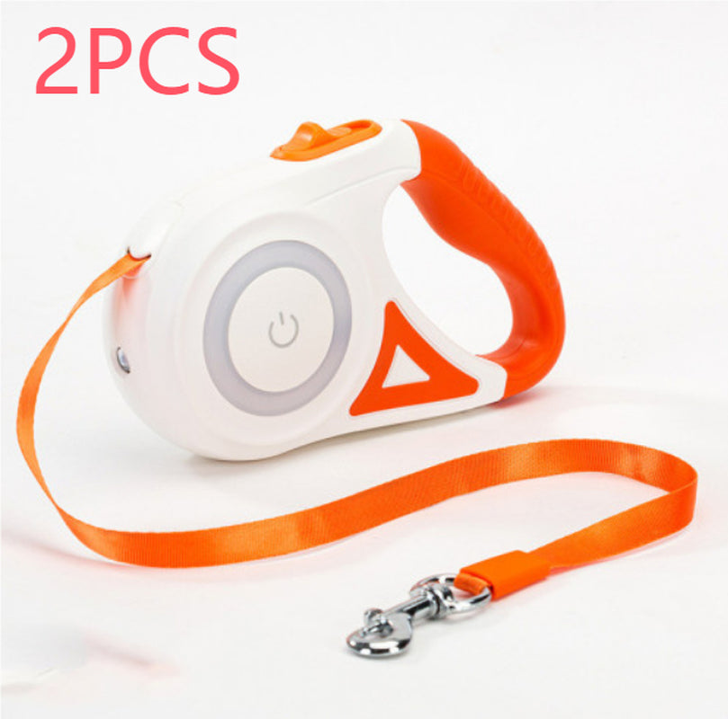 Dog Leash Retractable Leash and Dog Collar Spotlight Automatic Pet Dog Cat Traction Rope for Small Medium Dogs Pet Product